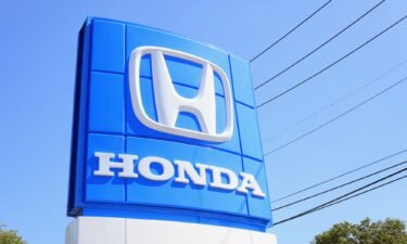 A general view of a Honda car dealership is seen on September 15