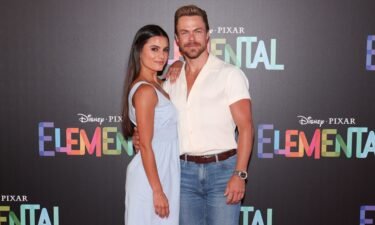 Hayley Erbert and Derek Hough at the premiere of "Elemental" in June.
