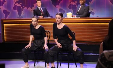 Chloe Fineman and Julia Stiles appear on 'Saturday Night Live.'