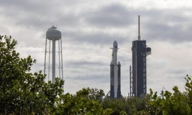 The SpaceX Falcon Heavy rocket stands on the launchpad ahead of a liftoff attempt of the US military's X-37B space plane on December 11. The company delayed the launch then.