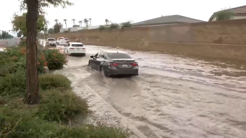 Flooding causes several road closures throughout the Coachella 