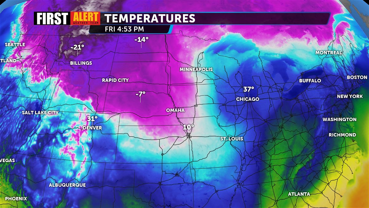 Insider Blog: Dangerously cold temperatures for parts of the U.S. this  weekend - KESQ