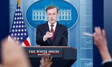 National security adviser Jake Sullivan speaks during a news briefing at the White House on December 04