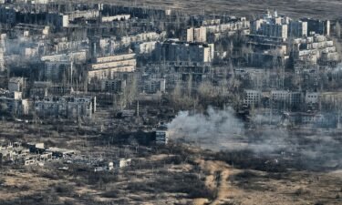 Avdiivka's destroyed buildings as seen on Thursday.