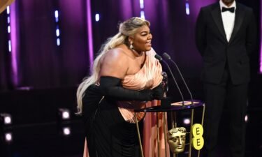 Da'Vine Joy Randolph accepts the supporting actress BAFTA for 'The Holdovers' on Sunday in London.