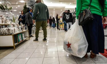 Pictured are shoppers inside Macy's in The Woodlands