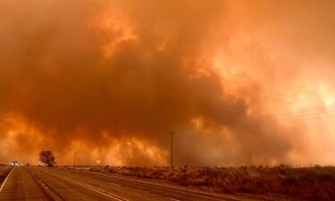 A wildfire burns northwest of Canadian