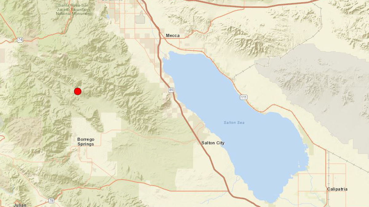 A M3.1 earthquake hits near Borrego Springs Tuesday afternoon