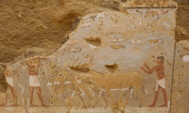 The outside of the large tomb in Dahshur