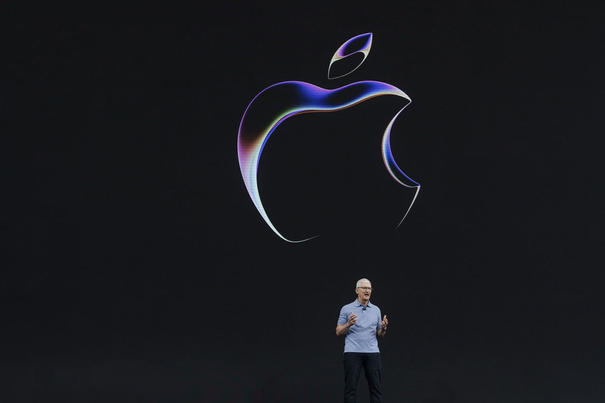 <i>Philip Pacheco/Bloomberg via Getty Images via CNN Newsource</i><br/>Apple announced its annual Worldwide Developer Conference will kick off on June 10. Apple CEO Tim Cook is pictured here on June 5 in California.