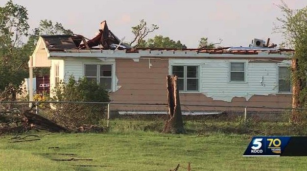 People are working hard to help out their fellow Oklahomans as debris from this weekend's tornado outbreak sits unmoved near Holdenville.