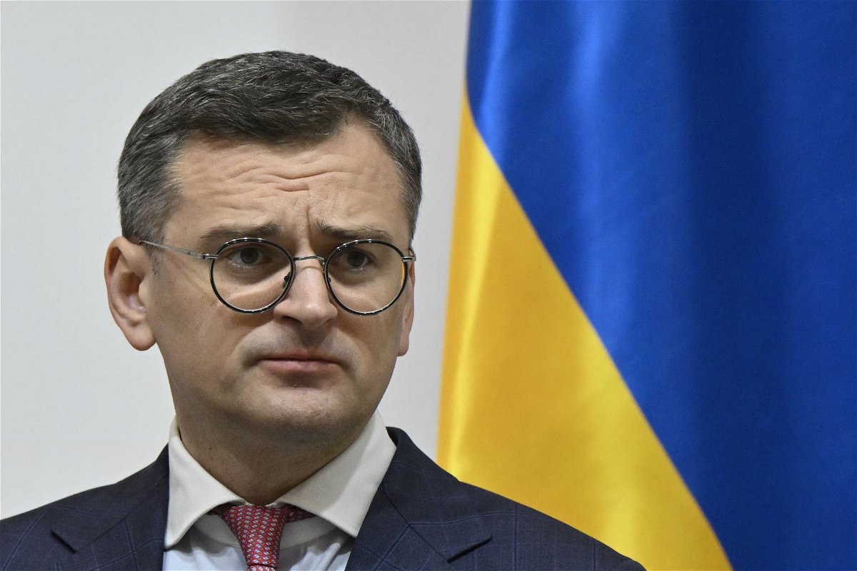 <i>Genya Savilov/AFP/Getty Images via CNN Newsource</i><br/>Ukraine's Foreign Minister Dmytro Kuleba is pictured in Kyiv on April 15. Ukraine is tightening pressure on men of call-up age living abroad by suspending their consular services.