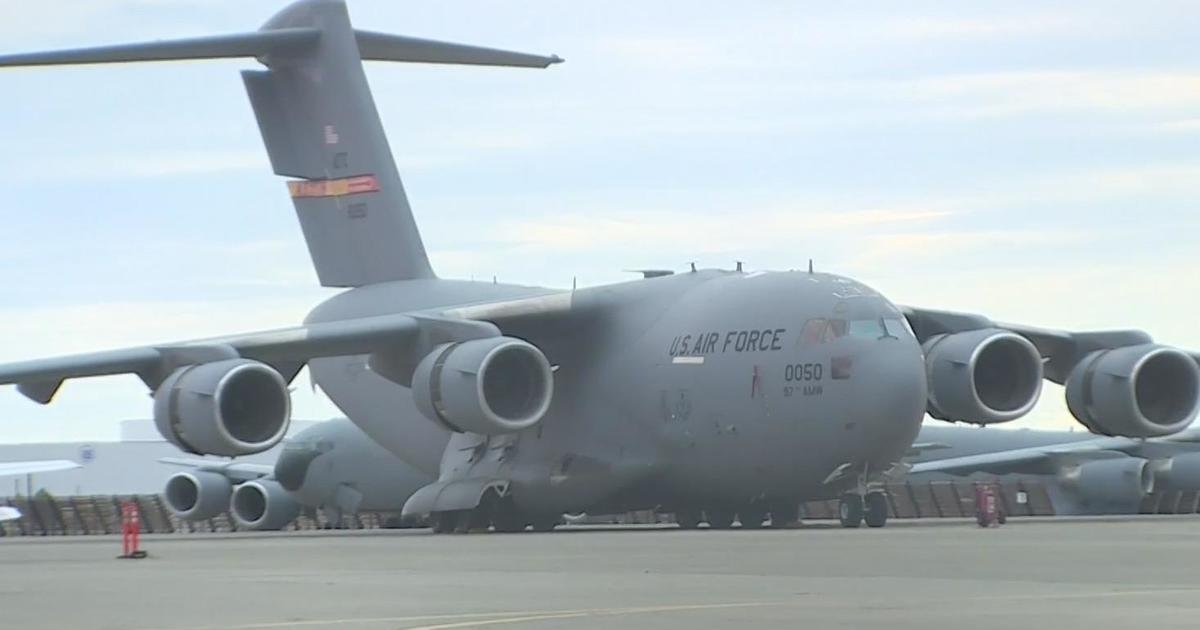 <i>KOVR via CNN Newsource</i><br/>The planes are from Altus Air Force Base in Oklahoma and were evacuated to Sacramento due to severe weather.