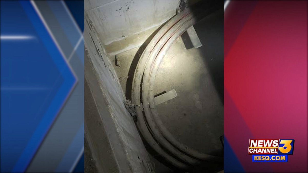 Photo of the underground energy vault were copper grounds were stolen, causing a power outage to more than 700 Indio customers Tuesday night and Wednesday morning