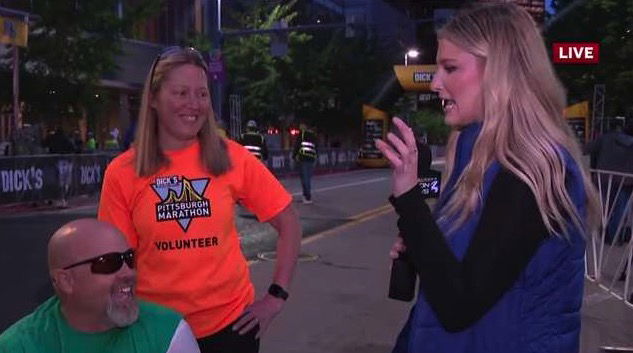 <i>WTAE via CNN Newsource</i><br/>Pittsburgh's Action News 4 reporter Ava Rash is on Liberty Avenue for the start of the Pittsburgh Marathon. That's where we met Jennifer and Brian Woodyard