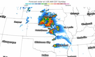 A forecast model shows one way severe thunderstorms could develop Saturday night.