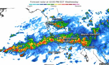 A forecast model shows one way drenching storms may develop Wednesday night.