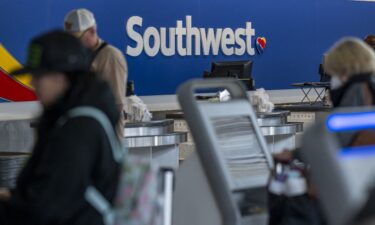 Pictured is a  Southwest Airlines check-in area at the Oakland International Airport in Oakland