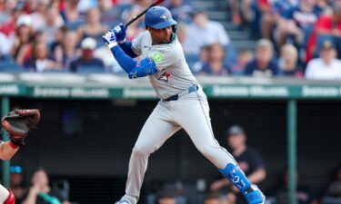 Martinez bats during the third inning against the Cleveland Guardians on June 21.