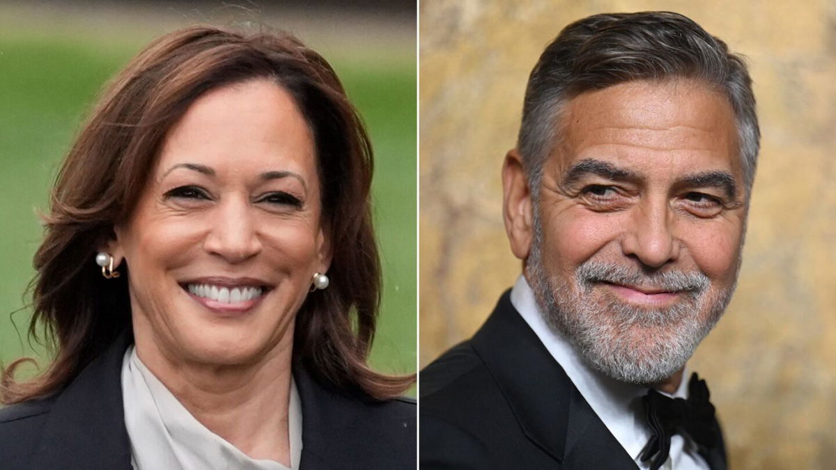 <i>Alex Brandon/AP/Angela Weiss/AFP/Getty Images via CNN Newsource</i><br/>George Clooney endorsed Vice President Kamala Harris in a statement to CNN on July 23.