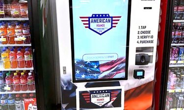 A vending machine is pictured selling ammunition.