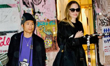 Pax Thien Jolie-Pitt and Angelina Jolie in December 2023 in New York City.