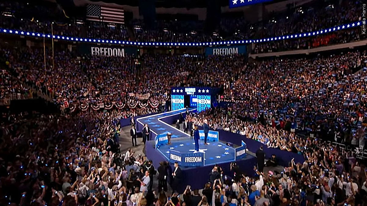 PHOTO: Kamala Harris and Tim Walz accepts the Presidential Nomination at the Milwaukee rally, Photo Date: 08/20/2024