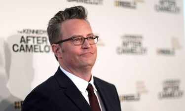 Cast member Matthew Perry poses at the premiere for the television series "The Kennedys After Camelot" at The Paley Center for Media in Beverly Hills