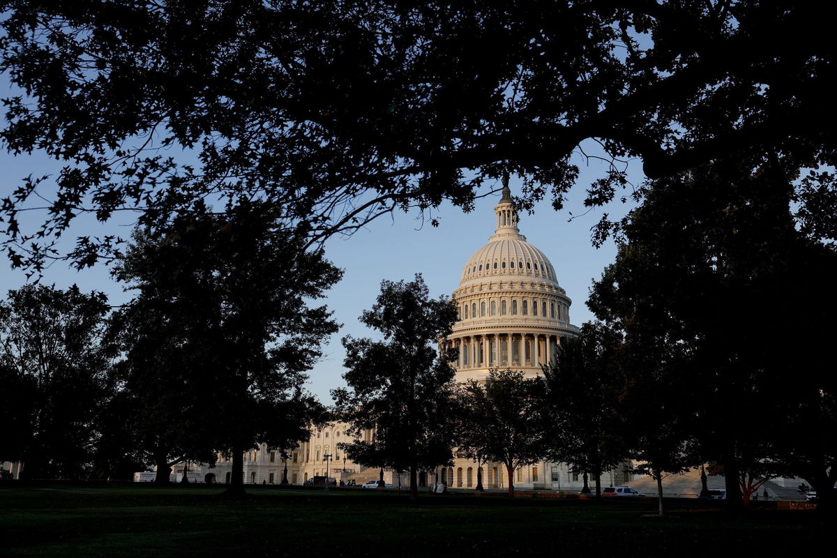 <i>Anna Moneymaker/Getty Images via CNN Newsource</i><br/>A view of the U.S. Capitol Building during sunrise on September 5