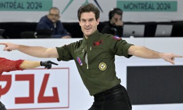 Sørensen and Laurence Fournier Beaudry perform their free dance in the ice dance competition at the 2024 world championships.