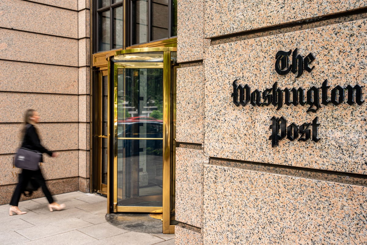 <i>Andrew Harnik/Getty Images via CNN Newsource</i><br/>The Washington Post Building is pictured on June 5