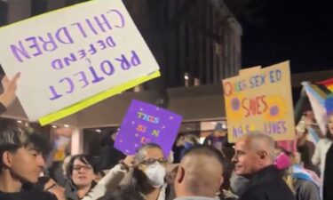 Hundreds of protestors gathered outside of Albuquerque Public Schools Headquarters on Wednesday night sparring over the controversial banning of LGBTQ+ books.