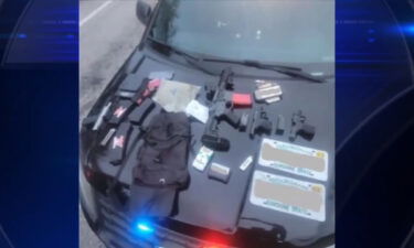 A gun and ammo collection was found in an SUV during a traffic stop in Miami Shores that left two men detained.