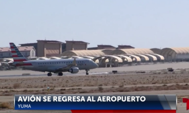 Avión de American Airlanes se regresa en Aeropuerto de Yuma