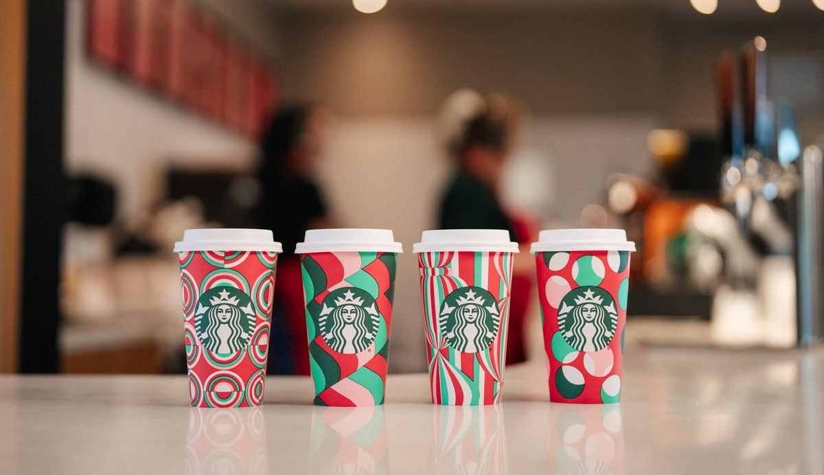 <i>Starbucks via CNN Newsource</i><br/>Starbucks' festive cups rolls out Thursday.