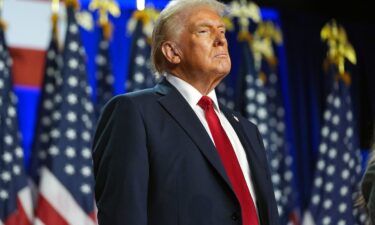 Donald Trump arrives at an election night watch party at the Palm Beach Convention Center in West Palm Beach