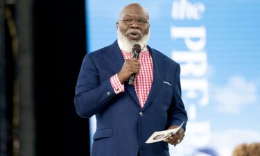 Bishop T.D. Jakes speaks during Woman Evolve 2024 at Globe Life Field on September 26 in Arlington