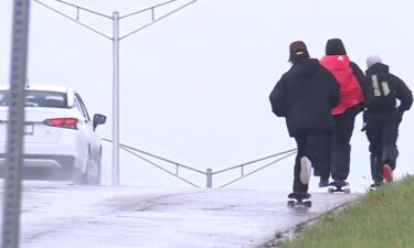 Two skateboarders from Los Angeles are crossing the country on their boards