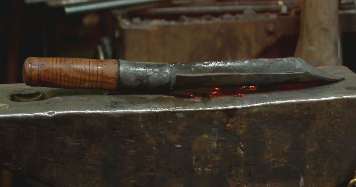 <i>WBZ via CNN Newsource</i><br/>A Massachusetts blacksmith is doing something unique with old weapons