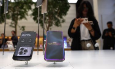 The newly released Apple iPhone 16 Pro and 16 Pro Max are seen on display at an Apple Store in London on September 20.