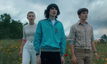 Millie Bobby Brown as Eleven and Finn Wolfhard as Mike Wheeler in "Stranger Things."