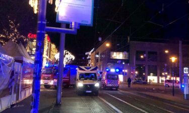 Emergency services attend an incident at the Christmas market in Magdeburg