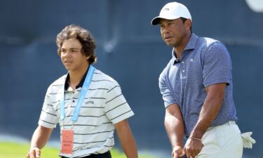 Tiger Woods with son