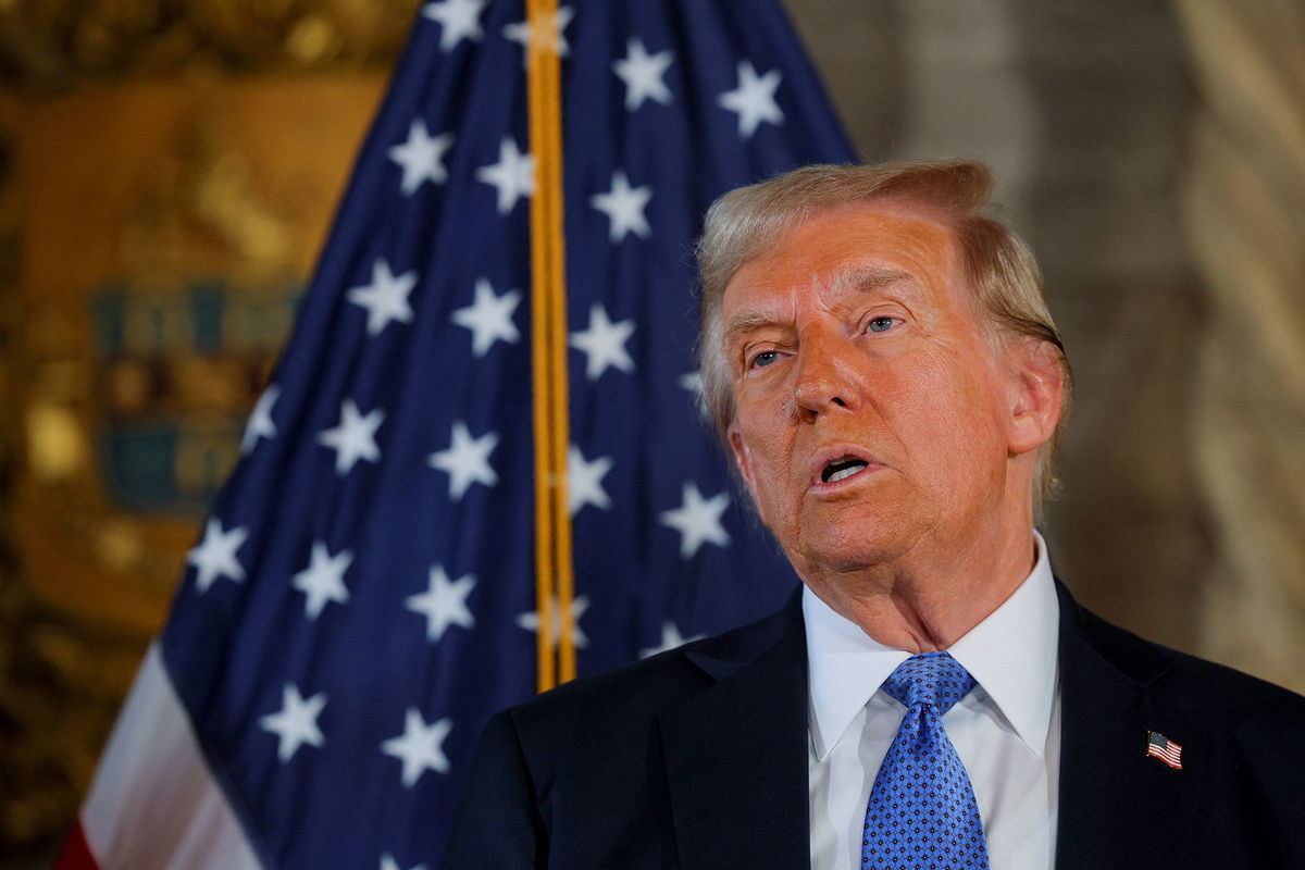 <i>Brian Snyder/Reuters via CNN Newsource</i><br/>U.S. President-elect Donald Trump delivers remarks at Mar-a-Lago in Palm Beach