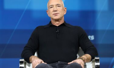 Jeff Bezos speaks during the New York Times annual DealBook summit on December 4