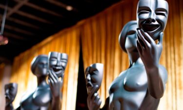 View of the "Actor" statue at the 25th Annual Screen Actors Guild Awards preparations at The Shrine Auditorium