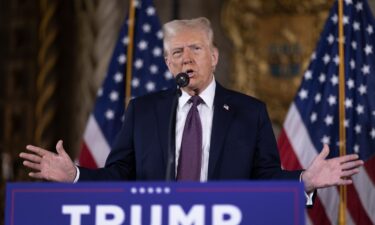 U.S. President-elect Donald Trump speaks to members of the media during a press conference at the Mar-a-Lago Club on January 7 in Palm Beach