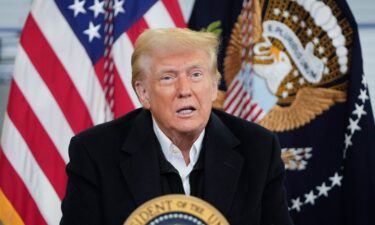 President Donald Trump is briefed on the effects of Hurricane Helene in Fletcher