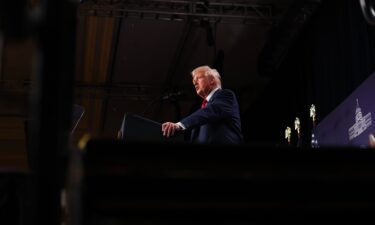 President Donald Trump addresses the 2025 Republican Issues Conference at the Trump National Doral Miami on January 27 in Doral