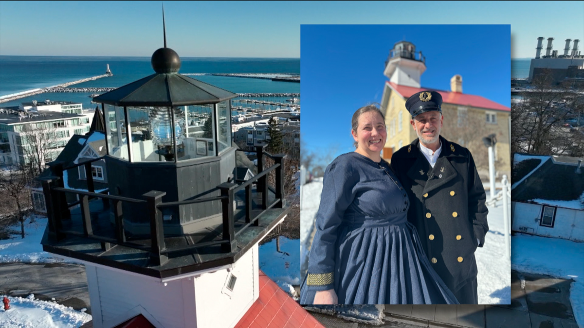 <i>WTMJ via CNN Newsource</i><br/>Lighthouse keepers Dave Garacci and Nicole Sova volunteer every Summer to preserve the history at the 1860 Light Station in Port Washington